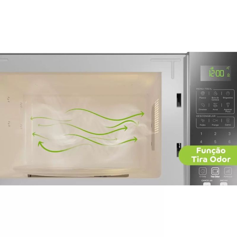 MicroondasConsul32LitroscomMenuFacilCinzaEspelhadoCMS46AR220Volts