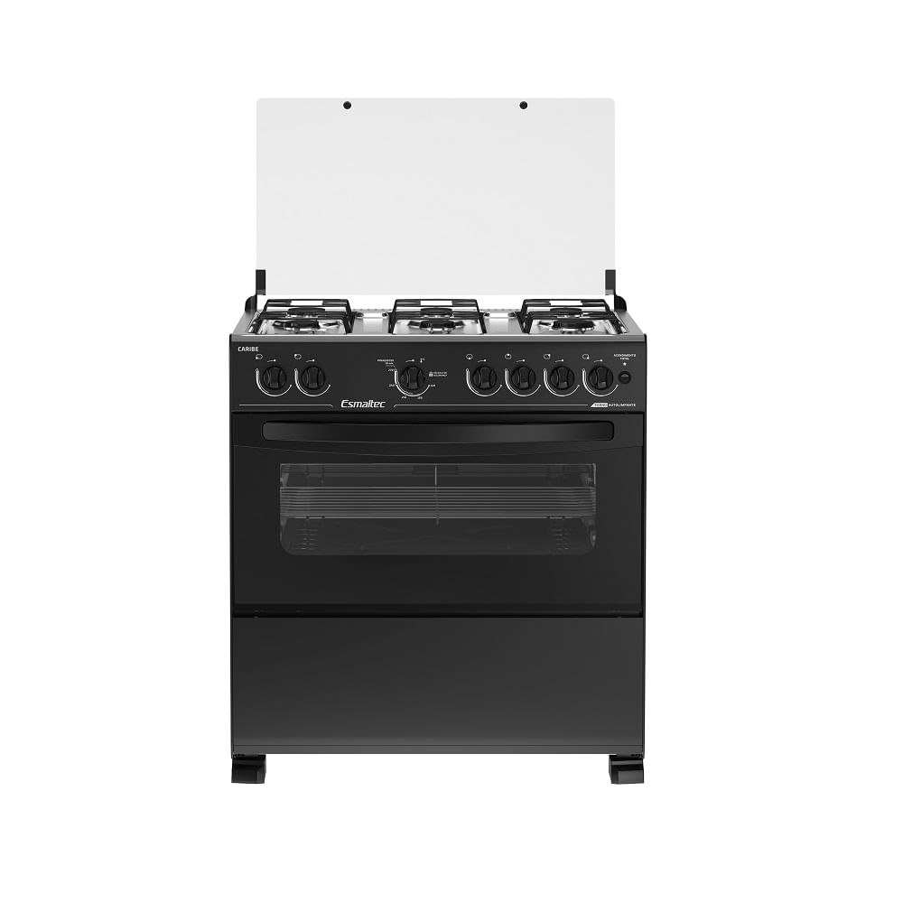 Fogão de Piso Esmaltec 6 Bocas Caribe Preto – Bivolt