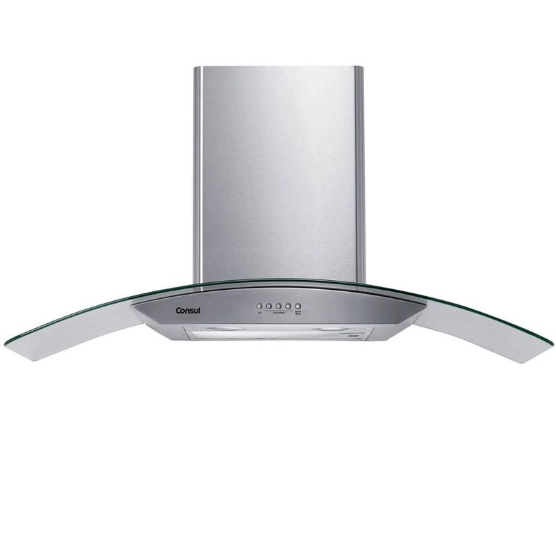 Coifa-de-Parede-Consul-90cm-5-e-6-Bocas-com-Design-em-Vidro-e-Aviso-Lavar-Filtro-Inox-CAP90AR---127-Volts
