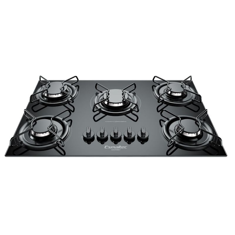 CooktopEsmaltec5BocasSuperChamaGourmetPreto–Bivolt