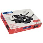 JogodePanelasTramontina5PecasLoretoemAluminiocomRevestimentoAntiaderenteStarflonMaxcomCaboseAlcasGrafite