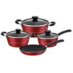 JogodePanelasTramontina4PecasSiciliaemAluminiocomRevestimentoAntiaderenteStarflonExcellentVermelho