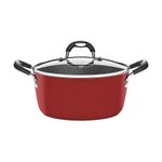 JogodePanelasTramontina4PecasMonacoInductionemAluminiocomRevestimentoInternoAntiaderenteStarflonPremiumeExternodeSiliconeVermelho