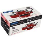 JogodePanelasTramontina4PecasMonacoInductionemAluminiocomRevestimentoInternoAntiaderenteStarflonPremiumeExternodeSiliconeVermelho