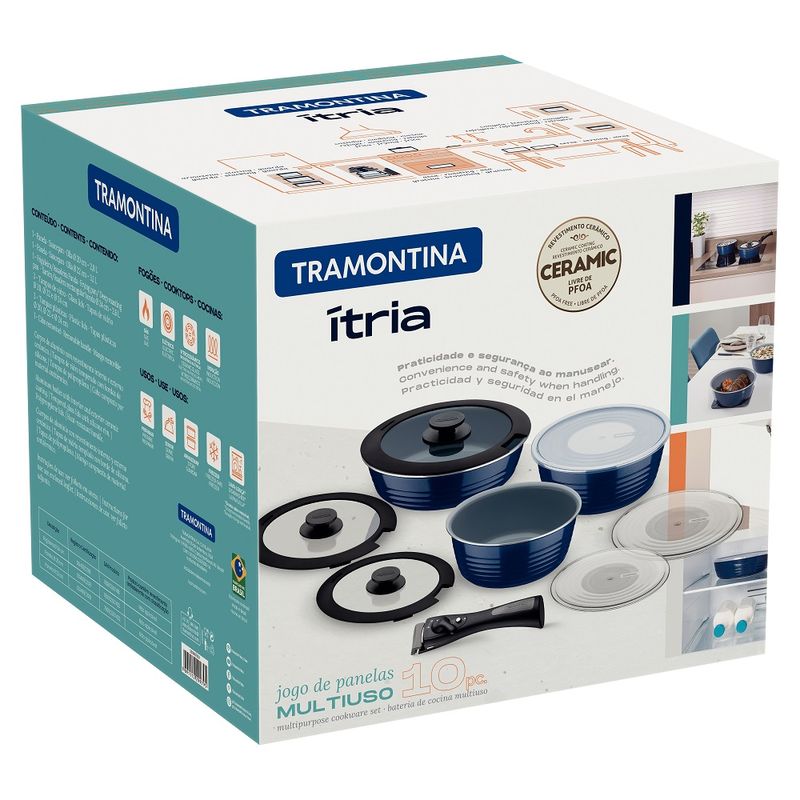 Jogo-de-Panelas-Tramontina-Multiuso-10-Pecas-Itria-em-Aluminio-com-Revestimento-Ceramico-e-Cabo-Removivel-Azul