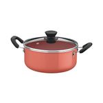 JogodePanelasTramontina5PecasEvoraemAluminiocomRevestimentoInternoCeramicoeExternodeSiliconeCoral