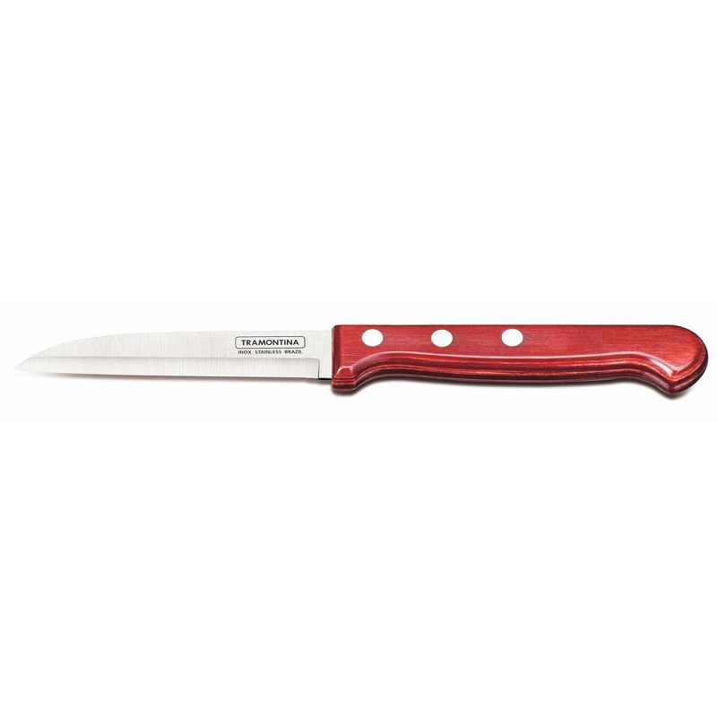 Jogo-de-Facas-Tramontina-6-Pecas-Polywood-com-Laminas-em-Aco-Inox-e-Cabos-de-Madeira-Vermelho-com-Suporte-de-Madeira