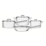 JogodePanelasTramontina4PecasBravaemAcoInoxFundoTriplocomTampaPlana