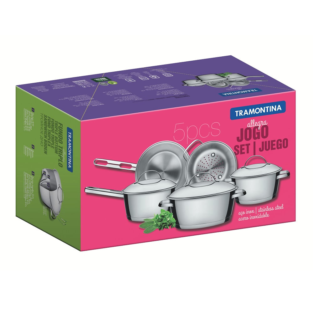Jogo-de-Panelas-Tramontina-5-Pecas-Allegra-em-Aco-Inox-com-Fundo-Triplo