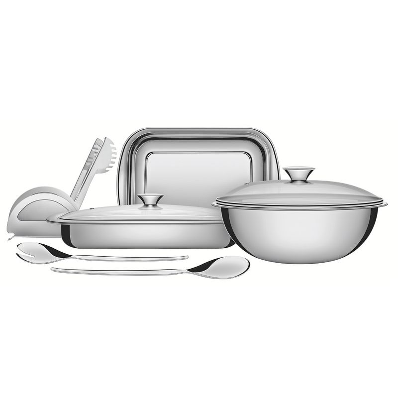 KitAssadeiraTramontina7PecasCosmosemAcoInox