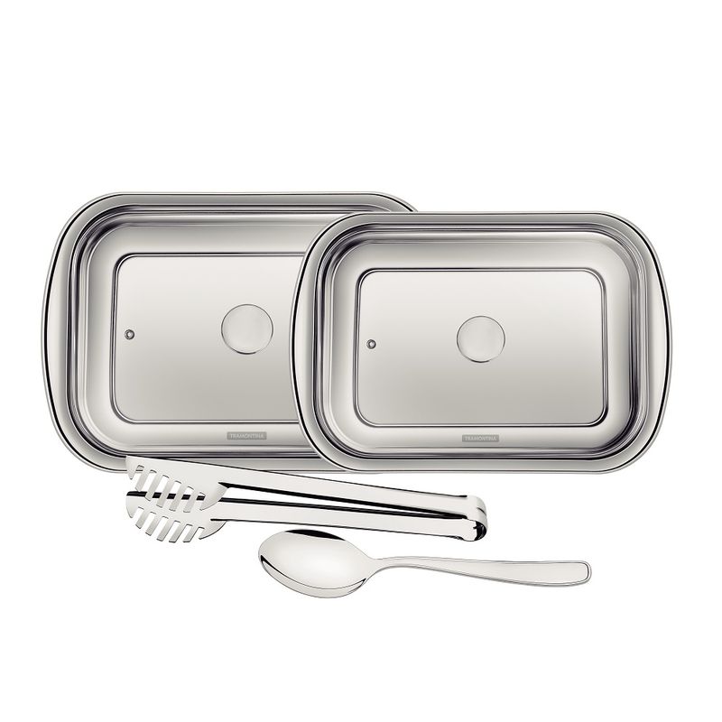 KitAssadeiraTramontina4PecasCosmosemAcoInoxcomTampadeVidro