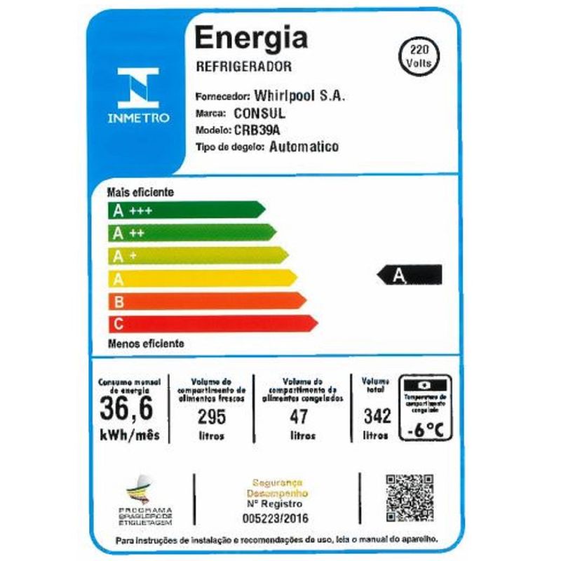 Refrigerador-Consul-Frost-Free-342L-Inox-CRB39AK-–-220-Volts