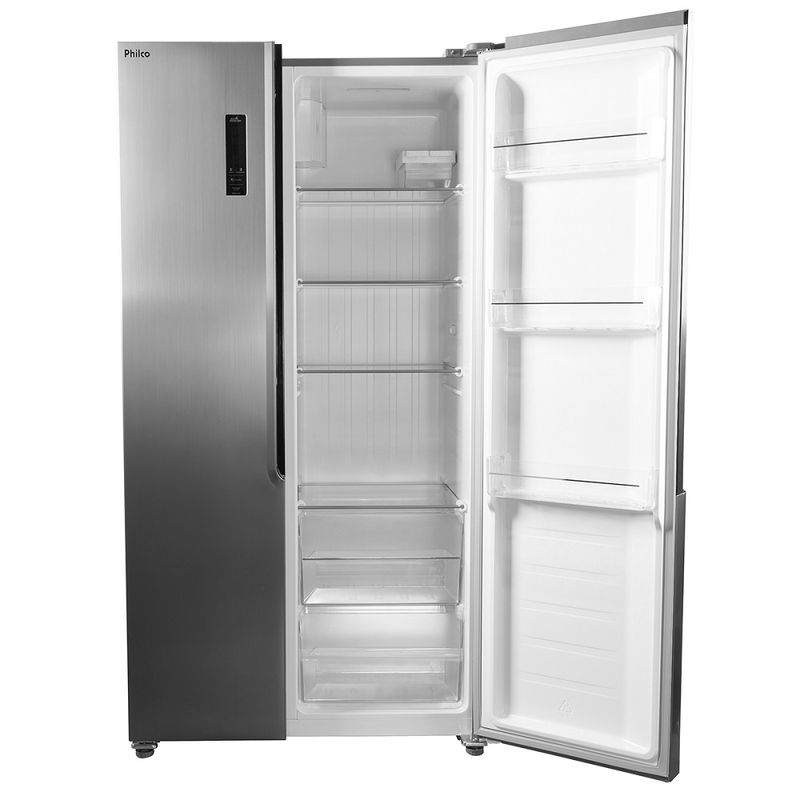 Refrigerador-Philco-437-Litros-Side-By-Side-Eco-Inverter-Inox-PRF533I-–-127-Volts