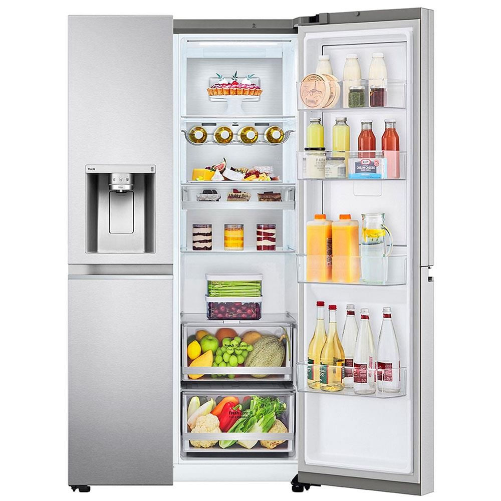 Refrigerador-Smart-LG-611-Litros-Side-by-Side-Door-in-Door-Uvnano-Aco-Escovado-GC-J257CSF1---220-Volts