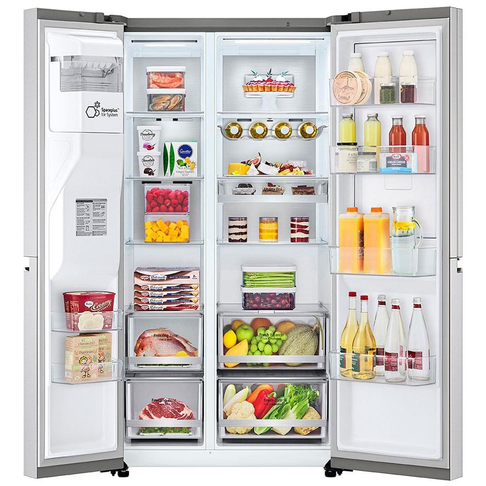 Refrigerador-Smart-LG-611-Litros-Side-by-Side-Door-in-Door-Uvnano-Aco-Escovado-GC-J257CSF1---220-Volts