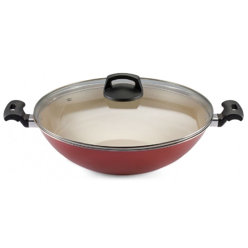Panela-Wok-Panelux-5-Litros-32cm-Antiaderente-com-Tampa-de-Vidro-Premium-Cereja