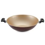 Panela-Wok-Panelux-5-Litros-32cm-Antiaderente-com-Tampa-de-Vidro-Premium-Marrom