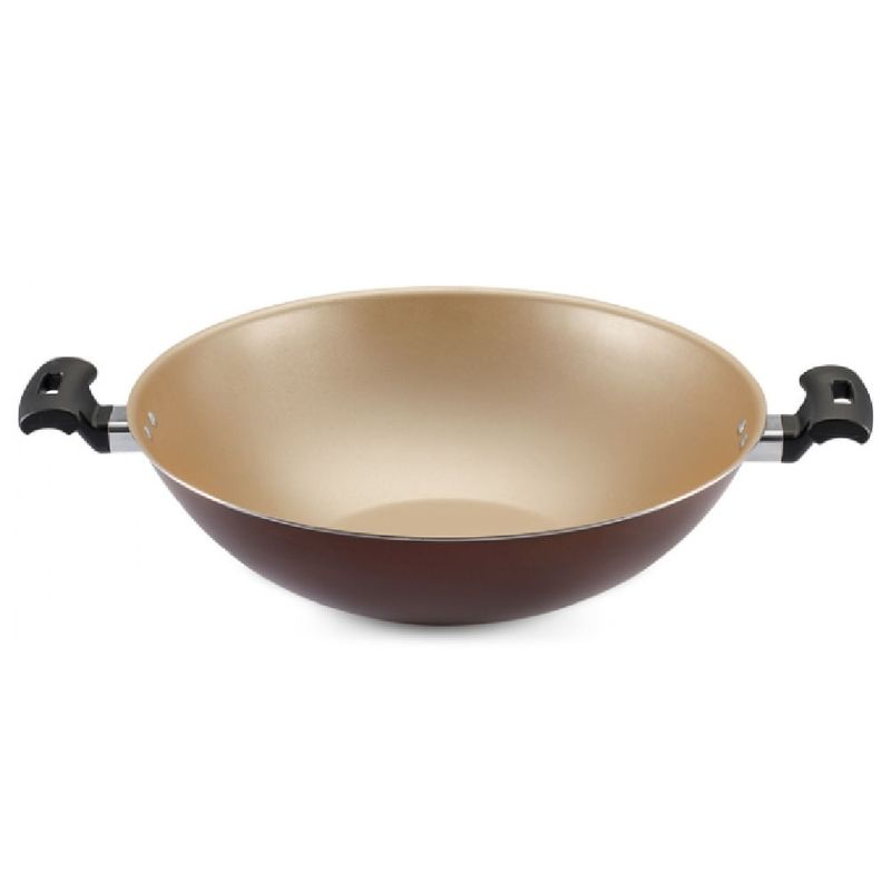 Panela-Wok-Panelux-5-Litros-32cm-Antiaderente-com-Tampa-de-Vidro-Premium-Marrom