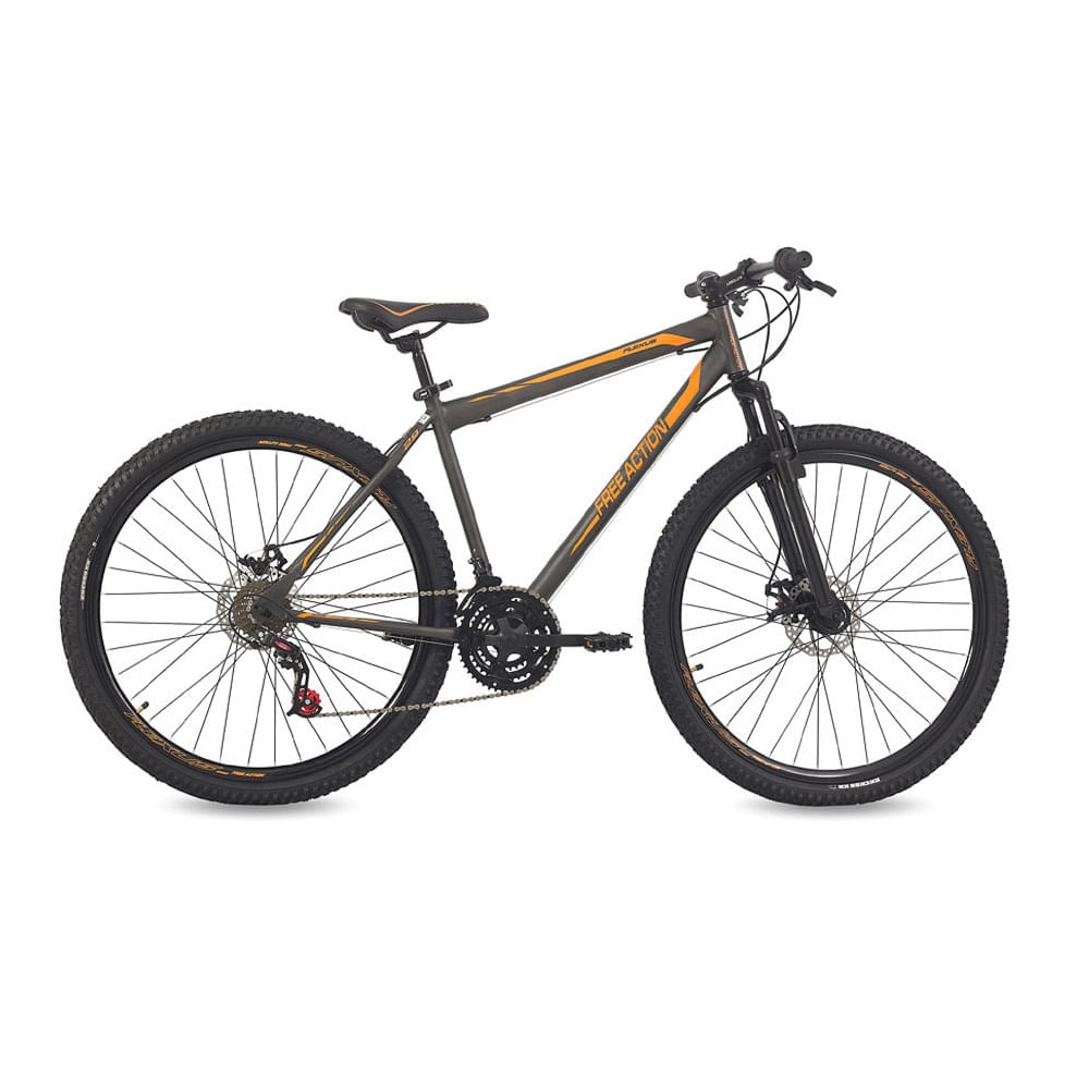 Bicicleta Free Action Flexus 2.0 Aro 29 Susp. Dianteira 21 Marchas - Cinza/laranja