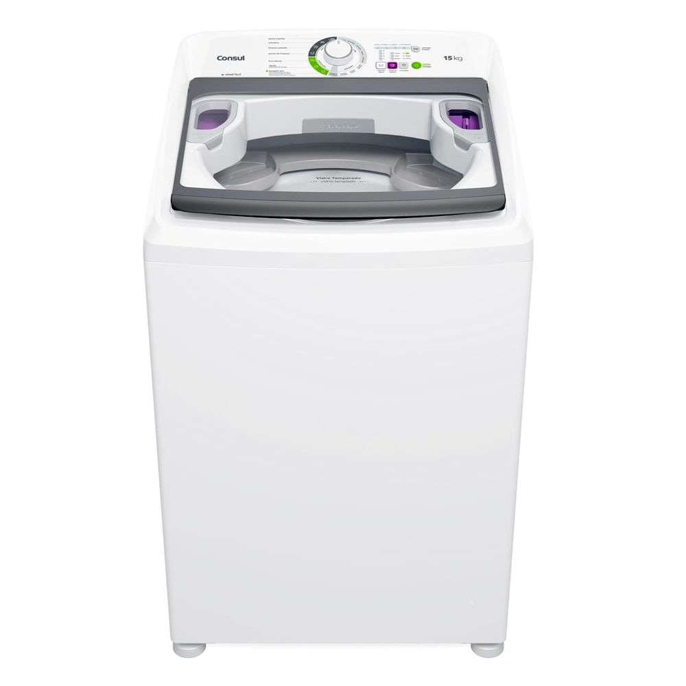 LavadoraConsul15KgcomLavagemEconomicaeCicloEdredomBrancaCWH15AB–127Volts