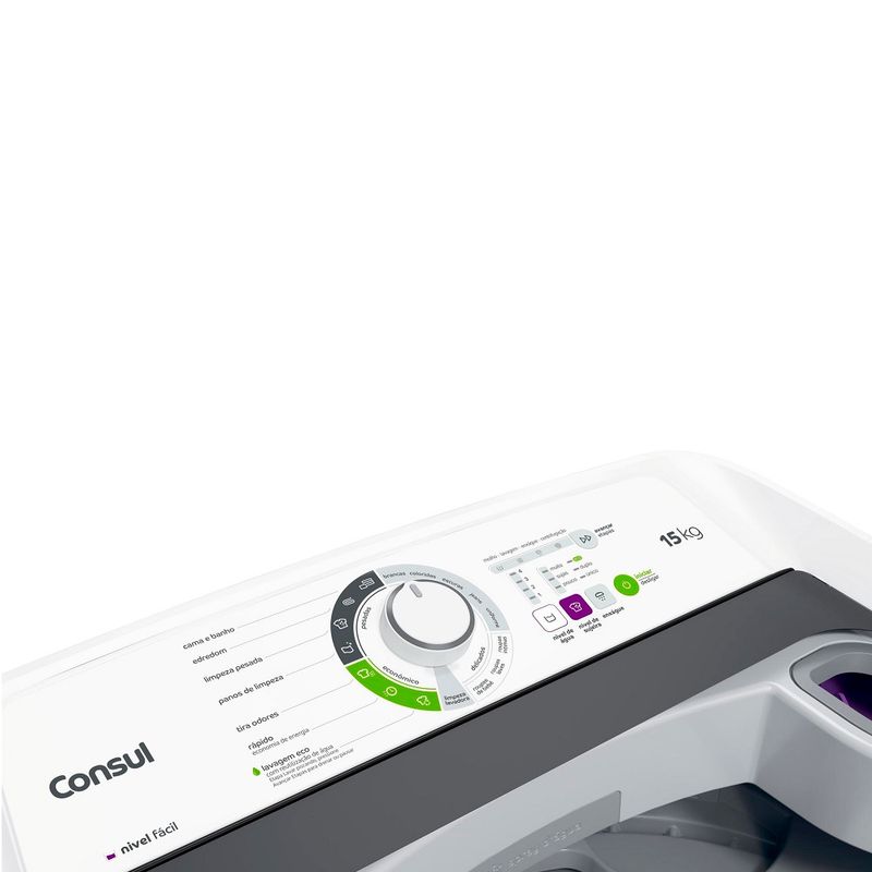 LavadoraConsul15KgcomLavagemEconomicaeCicloEdredomBrancaCWH15AB–127Volts