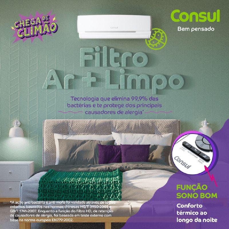 ArCondicionadoSplitHiWallConsulMaxi9000BTUhFrioCBN09CBBNA220Volts