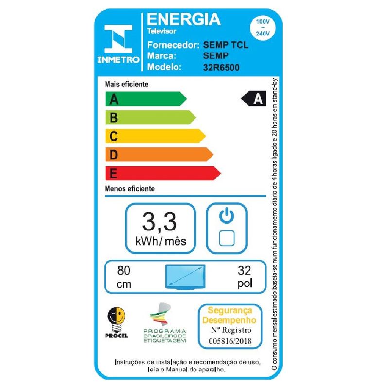 SmartTVSemp32LEDHDRokuWifiDualBand32R6500–Bivolt
