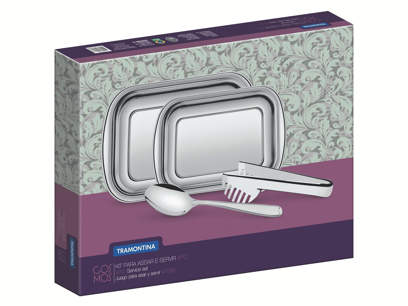 KitAssadeiraTramontina4PecasCosmosAcoInox