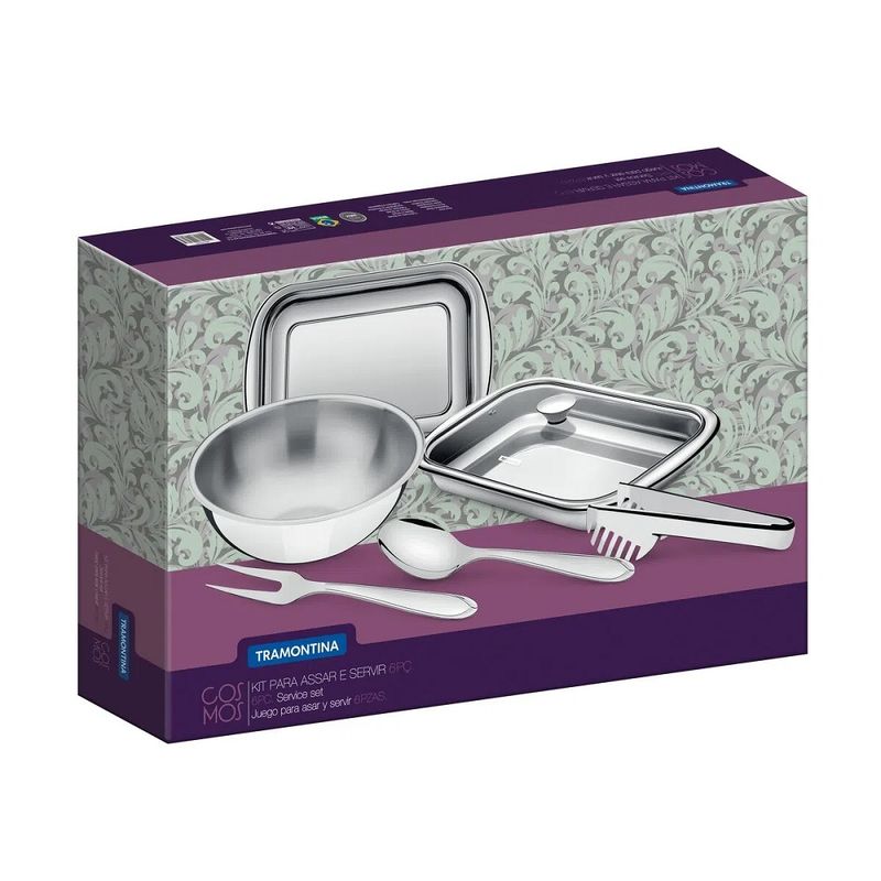 KitAssadeiraTramontina6PecasCosmosAcoInox