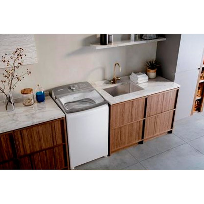 LavadoraBrastemp14KgcomCicloTiraManchasAdvancedeCicloAntibolinhaBrancaBWK14AB–220Volts