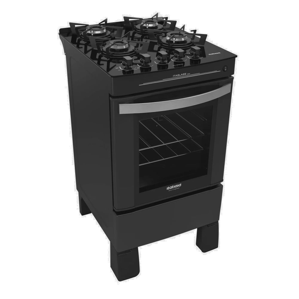 Fogão 4 Bocas Itatiaia New Itaglass Preto Mesa em Vidro – Bivolt – 3700000237