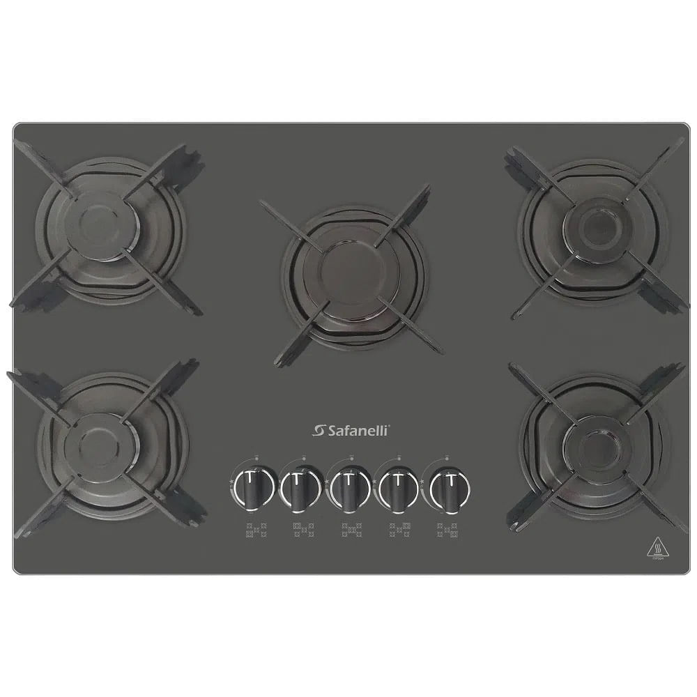 CooktopSafanelliGourmet5BocasPretoGrayFSZ508–Bivolt