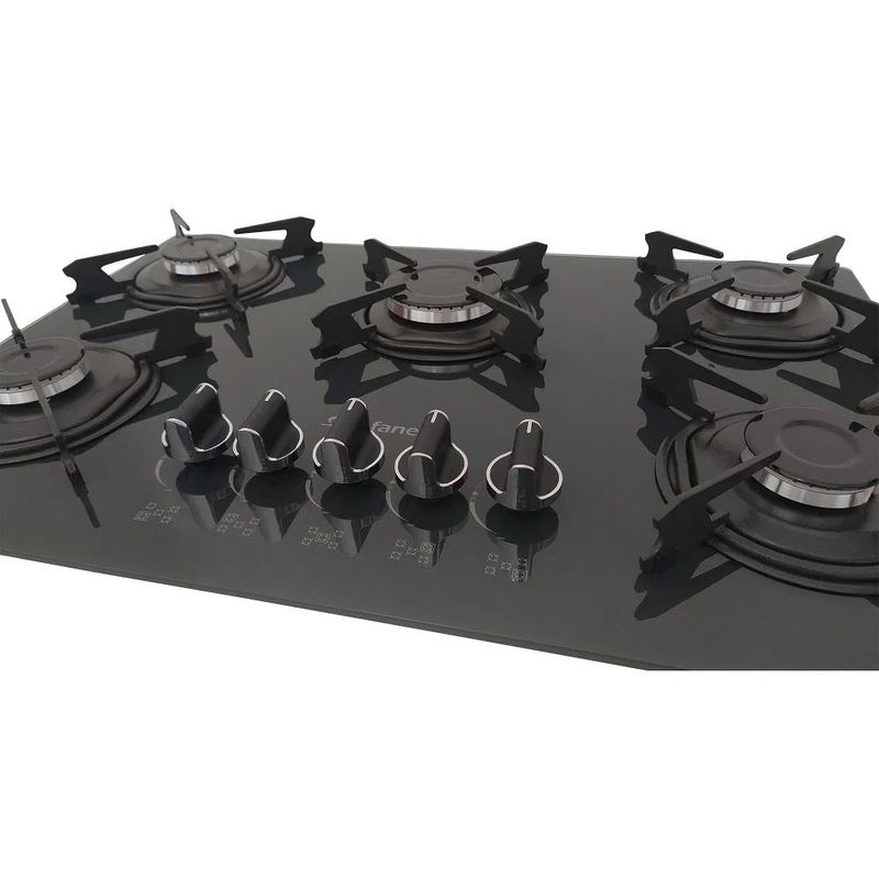 CooktopSafanelliGourmet5BocasPretoGrayFSZ508–Bivolt