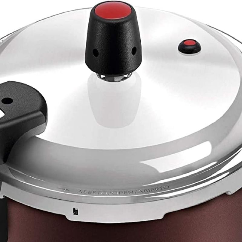 Panela-de-Pressao-Panelux-45-Litros-Antiaderente-com-Fechamento-Externo-Premium-Marrom