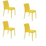 Conjuntode4CadeirasTramontinaIsabelleemPolipropilenoeFibradeVidroAmarela