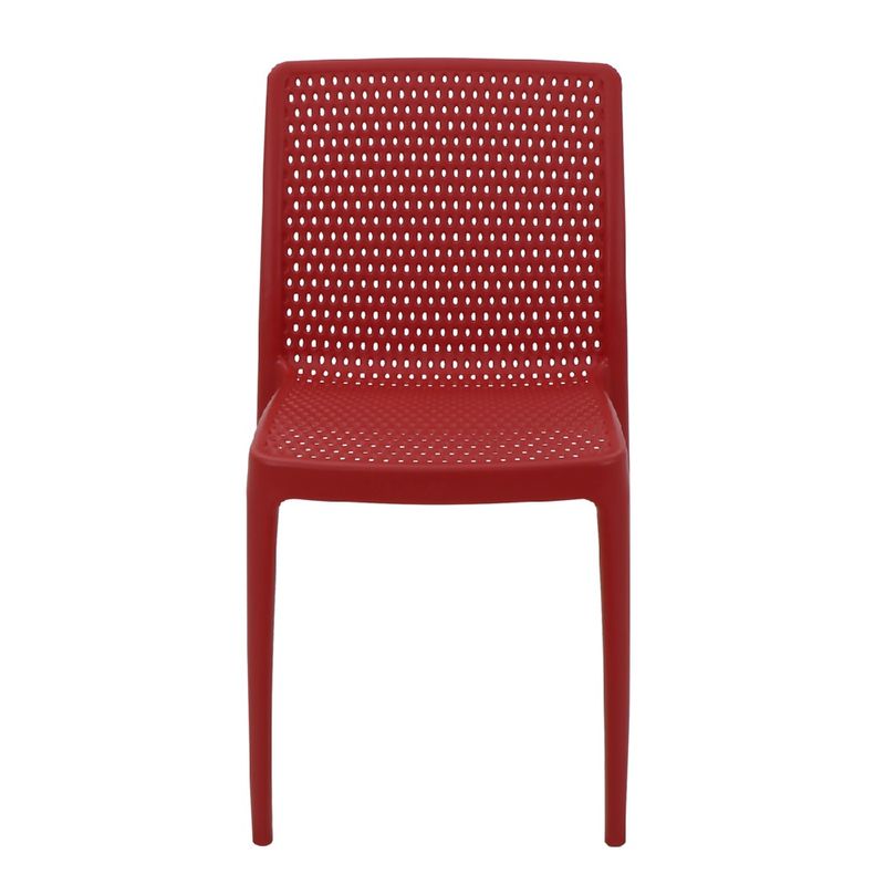 Conjuntode4CadeirasTramontinaIsabelleemPolipropilenoeFibradeVidroVermelha