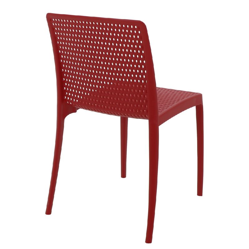 Conjuntode4CadeirasTramontinaIsabelleemPolipropilenoeFibradeVidroVermelha
