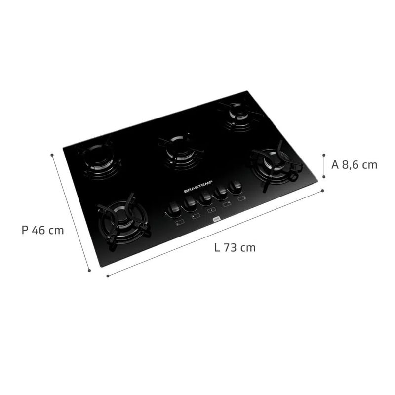CooktopBrastemp5BocascomGradesPiatinaeAcendimentoAutomaticoPretoBDD75AE