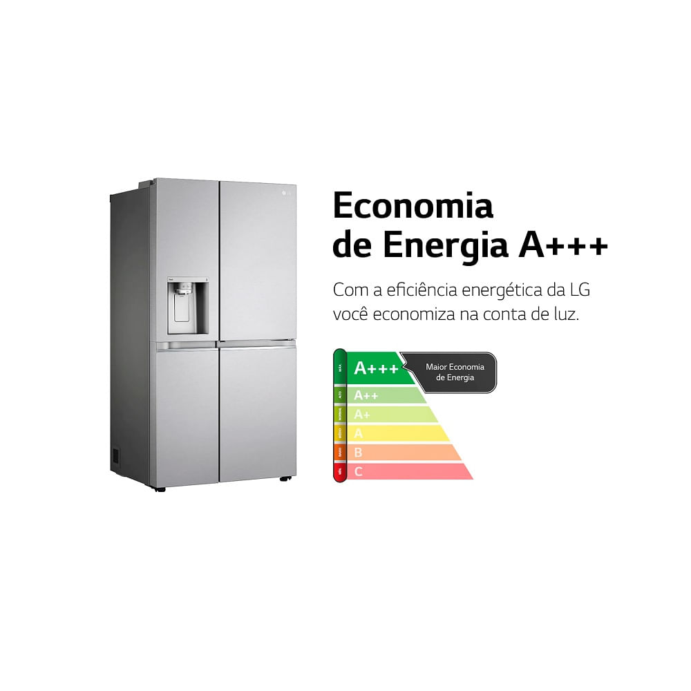 Refrigerador-Smart-LG-611-Litros-Side-by-Side-Door-in-Door-Uvnano-Aco-Escovado-GC-J257CSF1---220-Volts