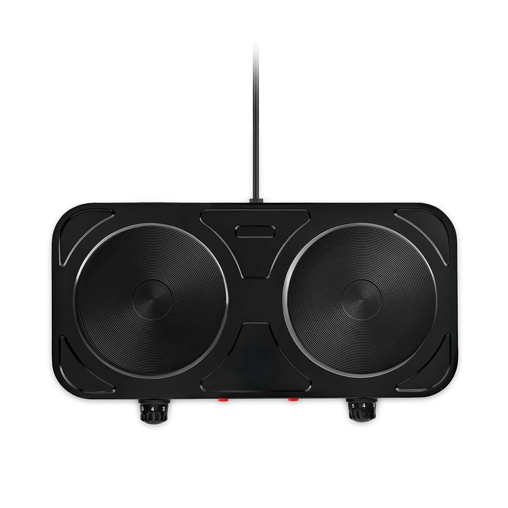 Fogão De Mesa Elétrico Elgin Portátil Com Duas Placas De Aquecimento 2 Bocas Preto – 220 Volts