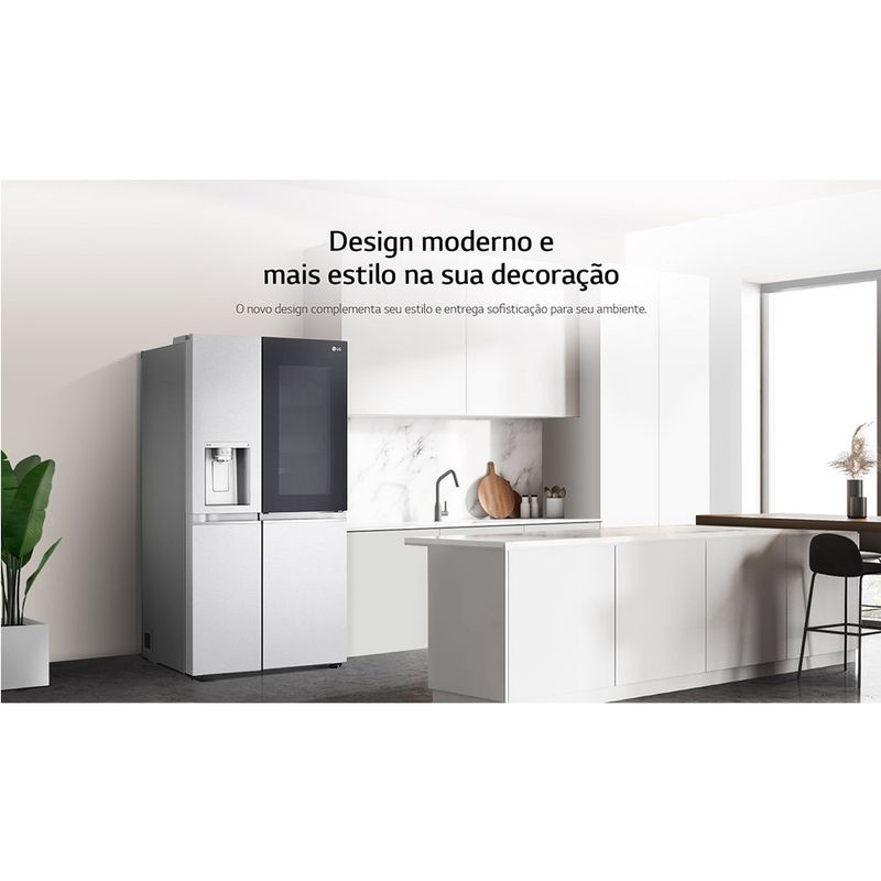 RefrigeradorSmartLG598LitrosSidebySideInstaViewCraftIceUvnanoAcoEscovadoGCX257CSH1220Volts