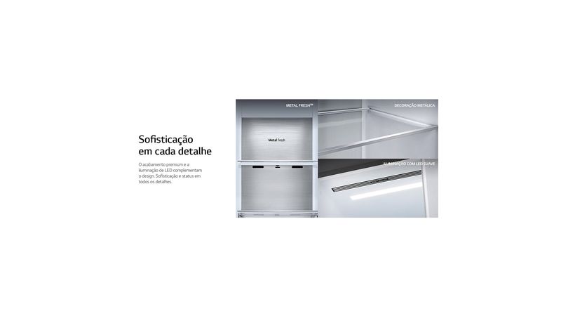 Geladeira Smart LG Side by Side InstaView™ Craft Ice™ UVnano™ 598 litros  127V Motor Inverter GC-X257CSHS
