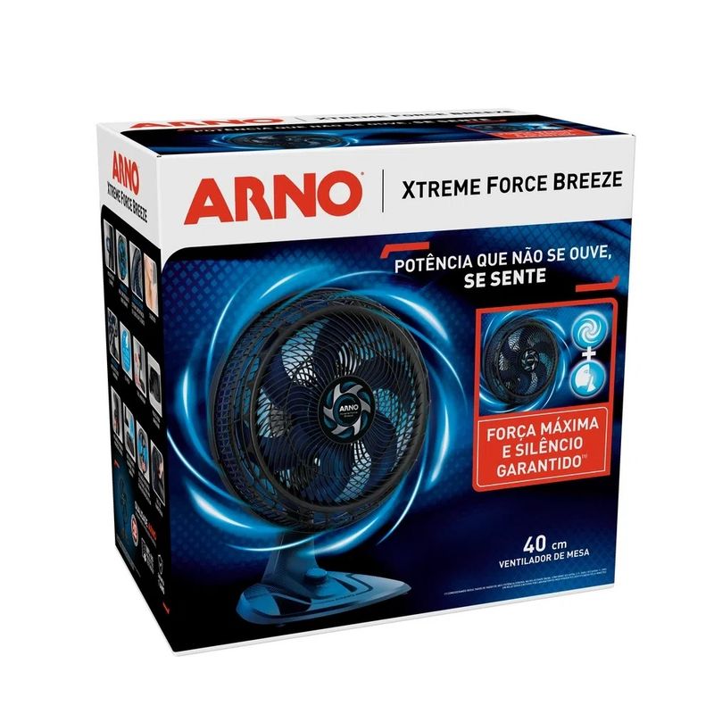 VentiladorArnoXtremeForceBreeze40cmMesaPretoVB40–127Volts