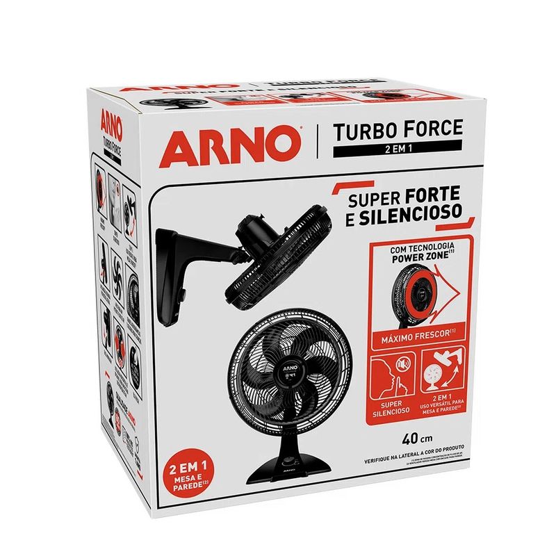 VentiladorArno2em1TurboForcePretoVF42–220Volts