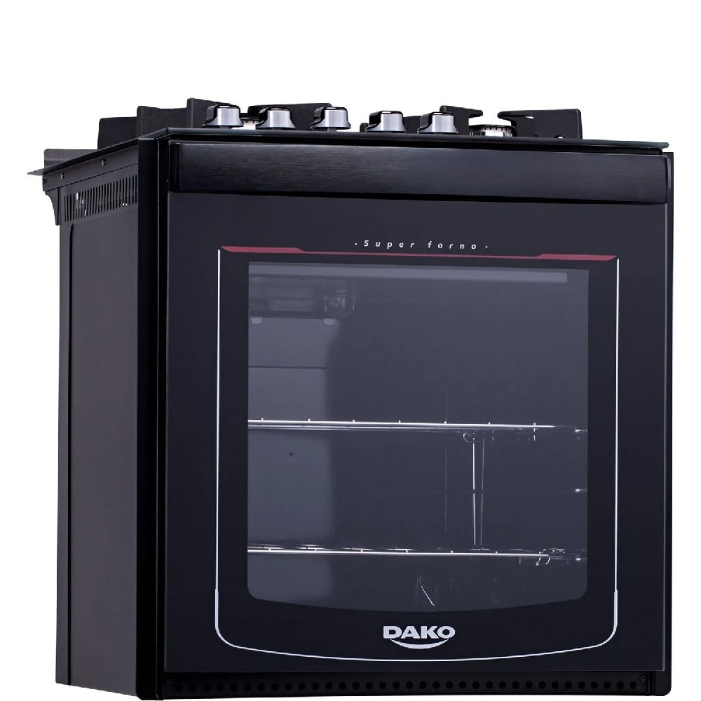 Fogao-de-Embutir-Dako-4-Bocas-Turbo-Glass-Preto---Bivolt