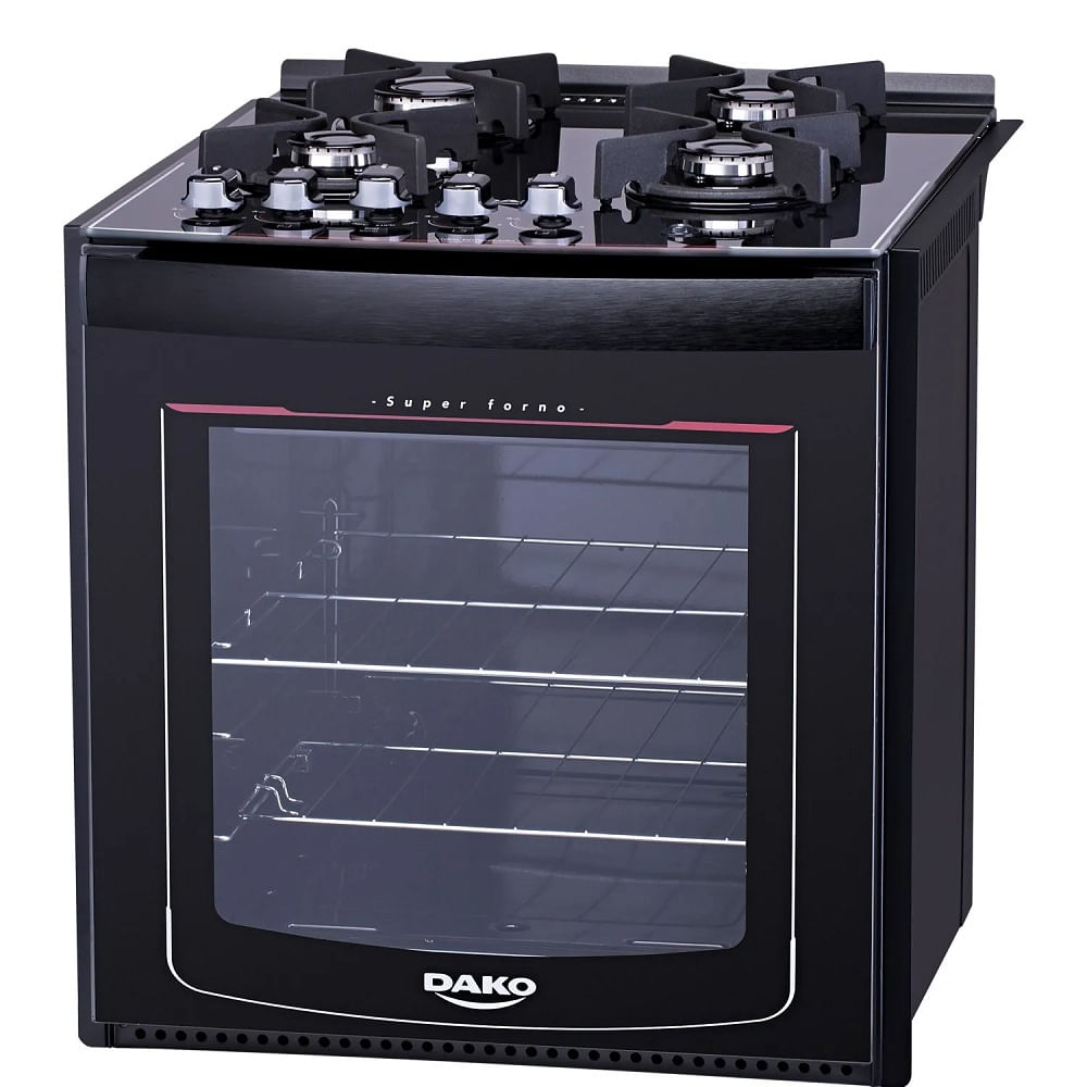 Fogao-de-Embutir-Dako-4-Bocas-Turbo-Glass-Preto---Bivolt