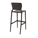 Conjuntode4CadeirasPlasticasTramontinaSafiraAltaBaremPolipropilenoeFibradeVidroMarron