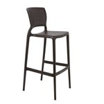 Conjuntode4CadeirasPlasticasTramontinaSafiraAltaBaremPolipropilenoeFibradeVidroMarron