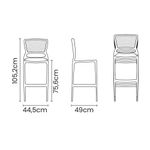 Conjuntode4CadeirasPlasticasTramontinaSafiraAltaBaremPolipropilenoeFibradeVidroMarron