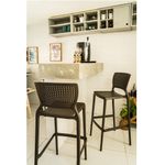 Conjuntode4CadeirasPlasticasTramontinaSafiraAltaBaremPolipropilenoeFibradeVidroMarron